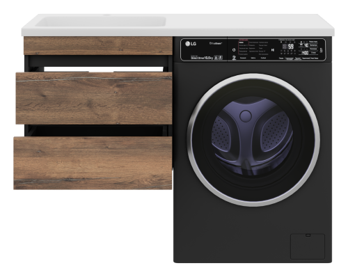 Тумба под раковину Misty Коломбо П-Кол06060-011П2Я 56х47х51 подвесная цвет серый/коричневый - фото 3