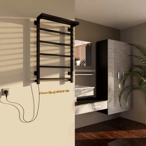 Полотенцесушитель Altasan СкалаПроф СкалаПроф8050ПЧМ подвесной 53х81 электрический черный муар - фото 3