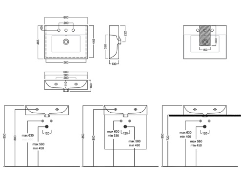 Раковина из санфаянса Hatria BAHIA_13 BH0600465011TS0 60х47 подвесная цвет белый - фото 3