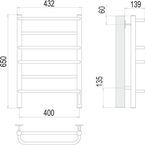 Полотенцесушитель Terminus 4670078531261 43х65 электрический хром - фото 3
