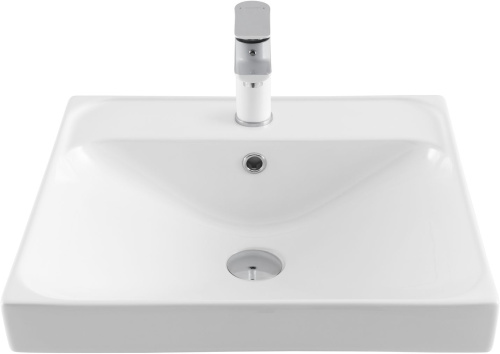 Раковина керамическая Aquanet Flash 00333265 51х47 полувстраиваемая цвет белый 1 отверстие под смеситель - фото 3