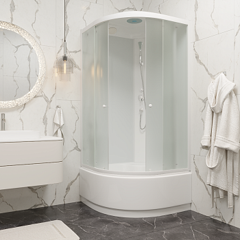 Душевая кабина Parly Bianco EB921 90х90 четверть круга с крышей ориентация универсальная