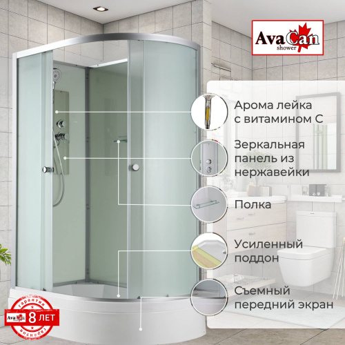 Душевая кабина AvaCan D D3012LN 120х80 асимметричная без крыши ориентация левая - фото 2