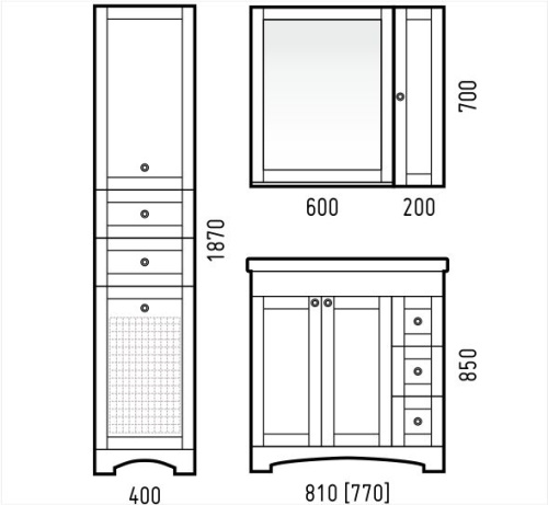 Шкаф Corozo Техас SD-00000328 20х15х70 подвесной цвет белый - фото 2
