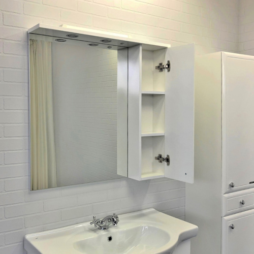 Зеркало-шкаф Comforty Сочи 00003132119CF 84х16х82 подвесной цвет белый - фото 4