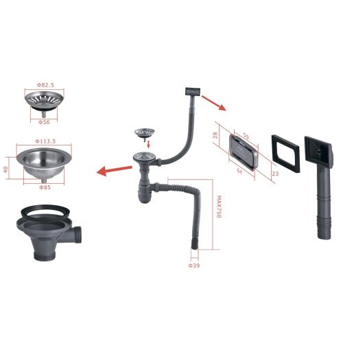 Кухонная мойка Fashun 23M Комплект AS6545 65х45 цвет сатин поверхность матовая - фото 5