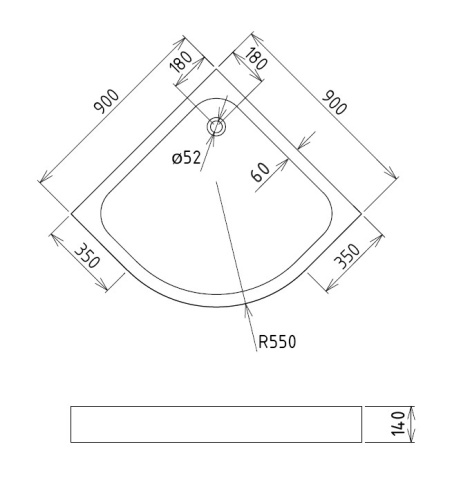 Душевой поддон Gemy ST07T 90х90 акрил белый с каркасом - фото 3