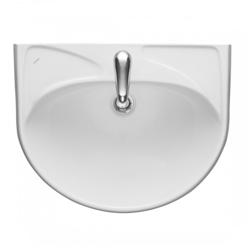 Раковина из сантехнического фарфора Santeri Вест 131118S0011B0 58х47 подвесная цвет белый 1 отверстие под смеситель - фото 2