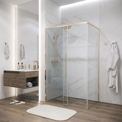 Душевой уголок Grossman Galaxy 120.K33.01.1470.32.00 140х70 стекло прозрачное профиль золото матовое без поддона - фото 5