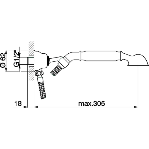 Душевой гарнитур Cisal Arcana Toscana TS00304024 настенный золото - фото 2