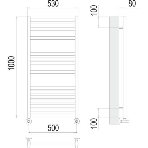 Полотенцесушитель Terminus 4670078530875 53х100 водяной хром - фото 3