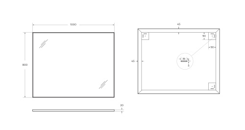 Зеркало в ванную BelBagno SPC-AL-1000-800 Nero 100х80 цвет черный - фото 5