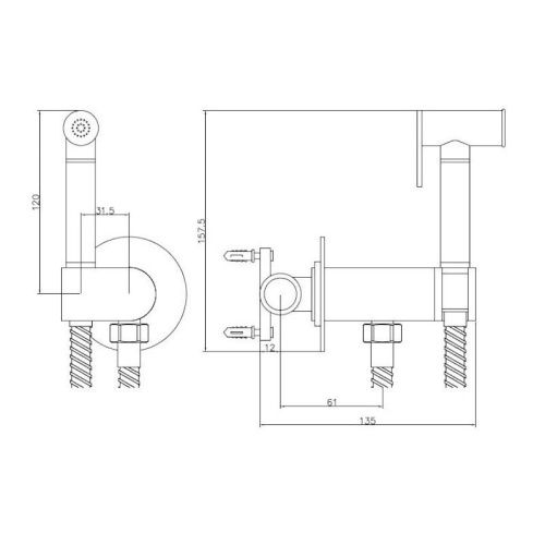 Гигиенический душ со смесителем Esko SMH03 хром - фото 3