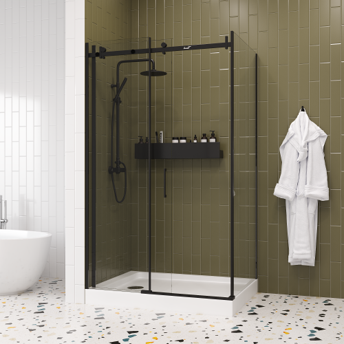 Душевой уголок Cerutti SPA CEZA'S120B 90х120 стекло прозрачное профиль черный без поддона - фото 5