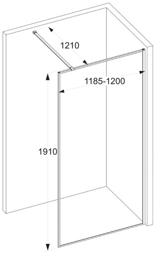 Душевая перегородка Cerutti SPA STRIP T120 120х120 стекло рифленое профиль черный - фото 4