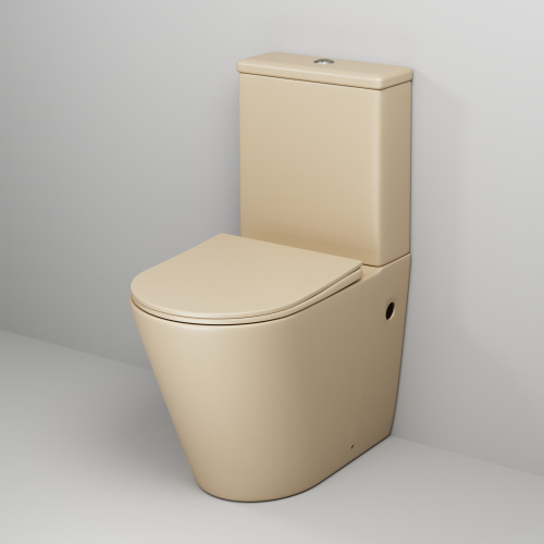 Унитаз напольный с бачком Grossman Color GR-4480BEMS бежевый матовый с сиденьем безободковый каскадный смыв - фото 2