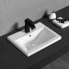 Раковина из сантехнического фаянса CeramaLux 9393-50 50х40 встраиваемая цвет белый 1 отверстие под смеситель