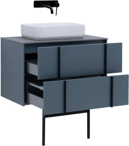 Тумба под раковину Allen Brau Reality 1.32005.BGM 80х46х50 подвесная цвет синий/серый - фото 5