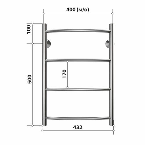 Полотенцесушитель Stelmix 4670078541116 43х60 водяной хром - фото 3