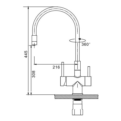 Смеситель для кухни Splenka S70 S70.64.06 на мойку черный - фото 3