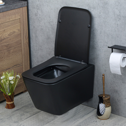 Унитаз подвесной Melana 310304MB черный с сиденьем микролифт безободковый - фото 2