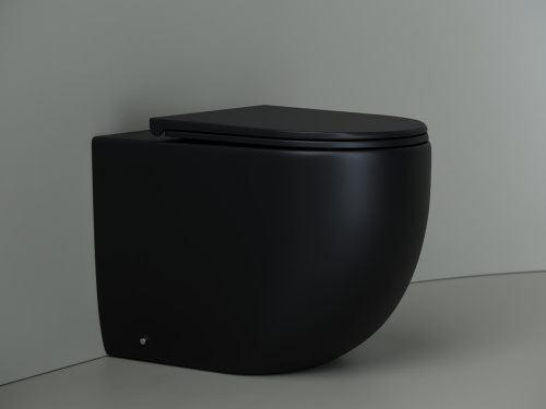 Унитаз приставной Ceramica Nova METROPOL CN4004MB черный матовый с сиденьем микролифт безободковый душевой смыв - фото 3