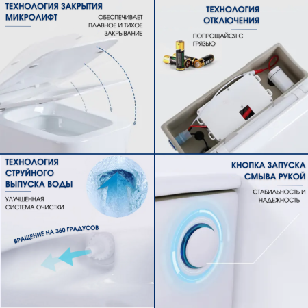 Унитаз подвесной Cerutti SPA CT10590 белый с сиденьем микролифт безободковый импульсный смыв