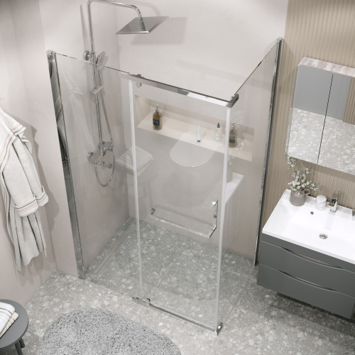 Душевой уголок Grossman Pragma 120.K33.03.1290.10.00 120х90 стекло прозрачное профиль хром глянцевый без поддона - фото 4