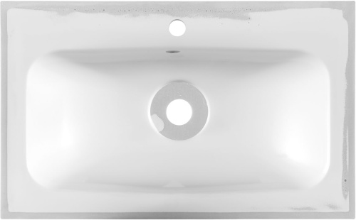 Раковина из литьевого мрамора Aquanet Арт 00318925 74х45 полувстраиваемая цвет белый 1 отверстие под смеситель - фото 3