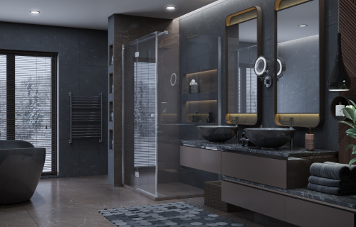 Душевой уголок Ambassador Diamond 12011108L 120х90 стекло прозрачное профиль хром глянцевый без поддона - фото 3