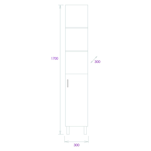 Шкаф-пенал Onika Тимбер 403067 30х30х170 напольный - фото 3