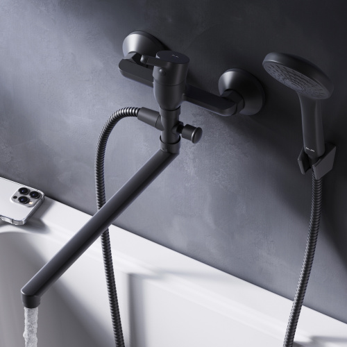 Смеситель для ванны и душа Am.Pm X-Joy S F85B90122 настенный черный - фото 3