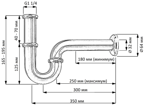Сифон для раковины Creavit SF152 - фото 2