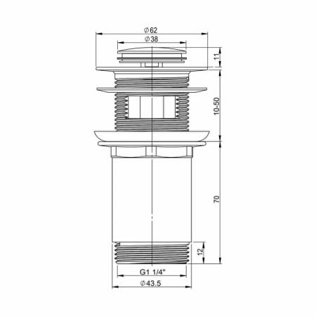 Донный клапан Wellsee Drainage System 182129000 хром