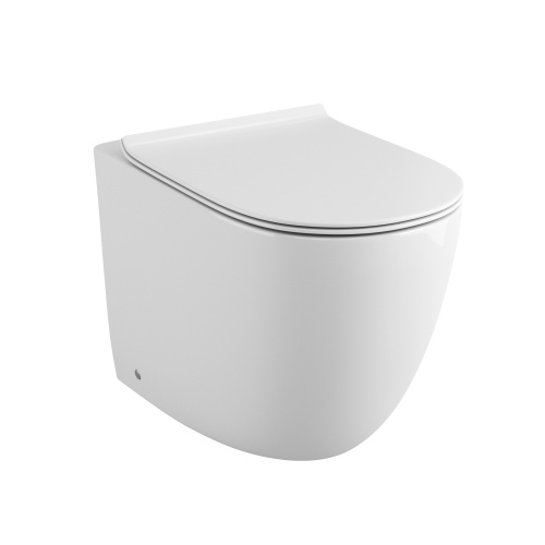 Унитаз приставной Grossman Санфаянс GR-PR4411S белый глянцевый с сиденьем микролифт безободковый каскадный смыв