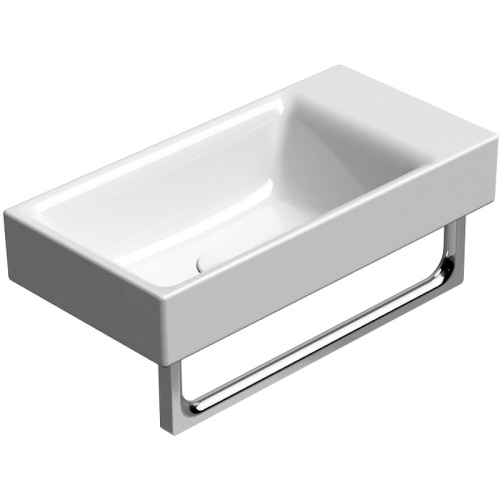 Раковина из санфаянса GSI Nubes 9637111_УЦ/1 50х25 подвесная цвет белый 1 отверстие под смеситель - фото 2