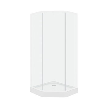 Душевой уголок Parly ZEP91 90х90 стекло прозрачное профиль белый с поддоном