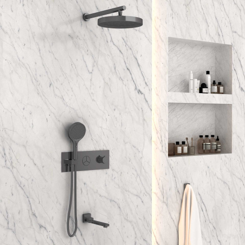 Душевая система Vincea VSFW-432TI2GM встраиваемая в стену с термостатом