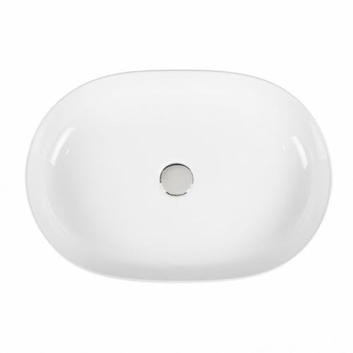 Раковина из сантехнического фарфора Bond Oval S51-600 61х43 накладная цвет белый глянцевый - фото 5