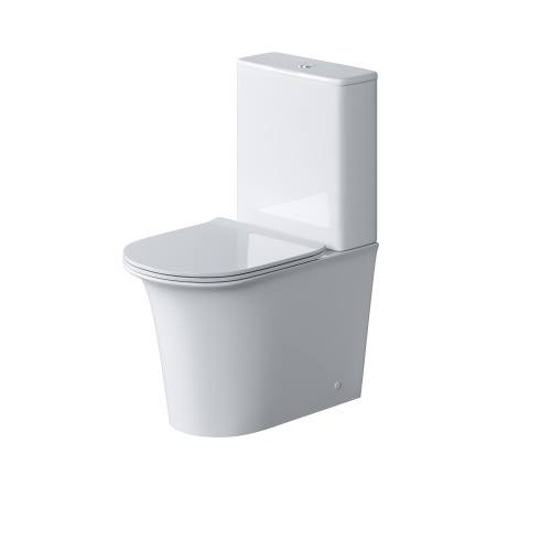 Унитаз напольный с бачком Grossman Galaxy GR-4469S белый глянцевый с сиденьем безободковый каскадный смыв