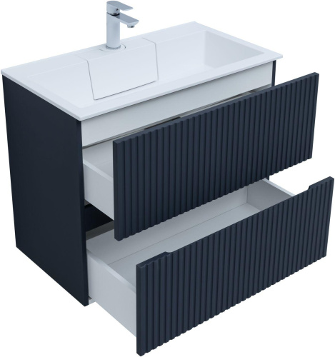 Тумба под раковину Aquanet Джейн 00313302 79х44х64 напольная/подвесная цвет синий - фото 2