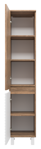 Шкаф-пенал Brevita Dakota DAK-050350-19/01Л 35х34х165 напольный/подвесной цвет белый/коричневый - фото 3