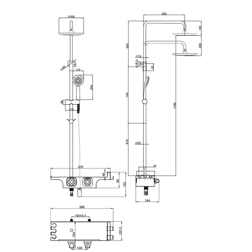 Душевая стойка LeMark Tropic LM7008C настенная - фото 3