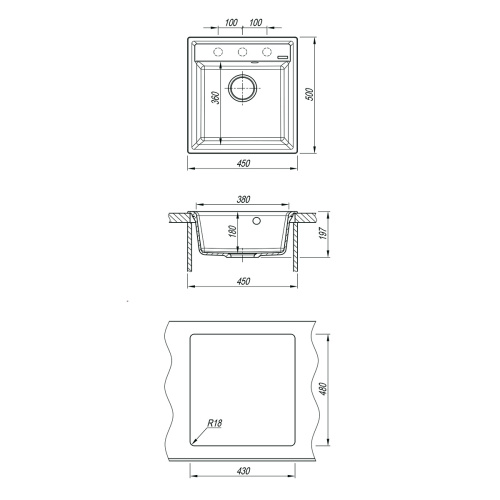 Кухонная мойка LeMark Hanka 450 9910009 45х50 цвет серый поверхность матовая - фото 4