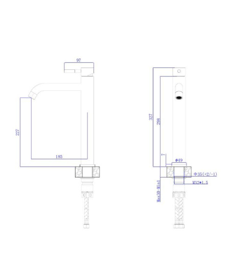 Смеситель Rush Melos SUS1101-12Grey на раковину графит - фото 2