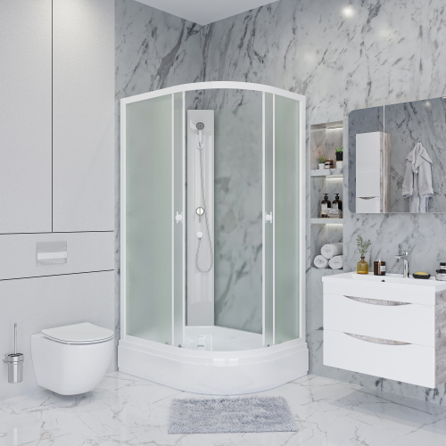 Душевая кабина Niagara Promo P90/80/26L/MT/BK 90х80 асимметричная без крыши ориентация левая - фото 3