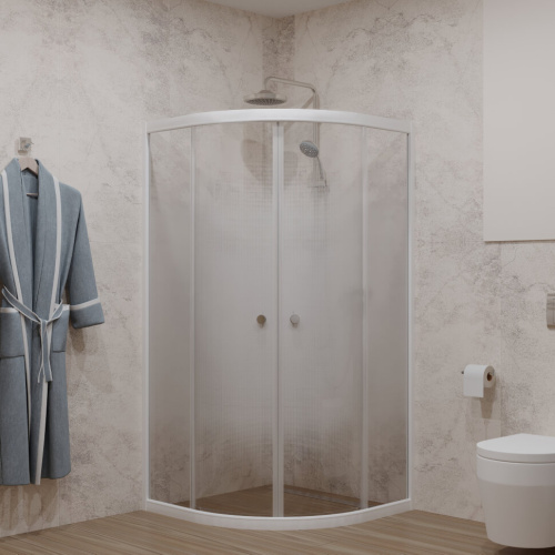 Душевой уголок Тритон Лайт Щ0000064835 90х90 стекло матовое с узором профиль белый без поддона - фото 3