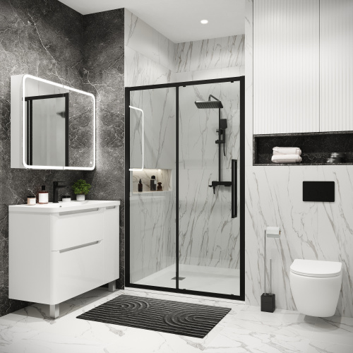 Душевая дверь Grossman Cosmo 100.K33.02.140.21.00 140х195 стекло прозрачное профиль черный матовый - фото 3