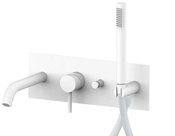 Смеситель для ванны с душем Paffoni Light LIG001BO встраиваемый в стену белый