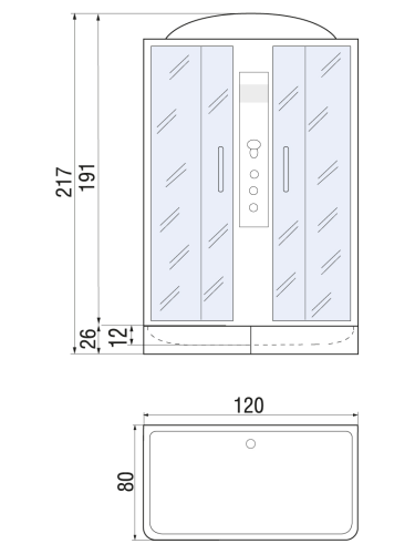 Душевая кабина River SENA 120/80/24 MT (10000001253) 120х80 прямоугольная с крышей ориентация универсальная - фото 2